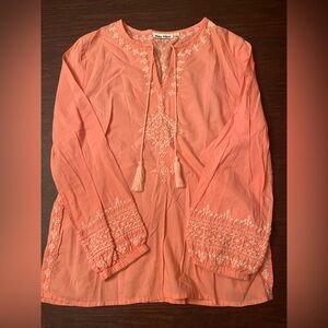 Roberta roller rabbit size S coral embroidered blouse